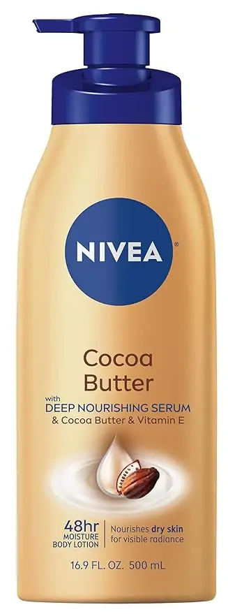 NIVEA Cocoa Butter Body Lotion with Deep Nourishing Serum, Scented Body Lotion, 16.9 Fl Oz Pump Bottle