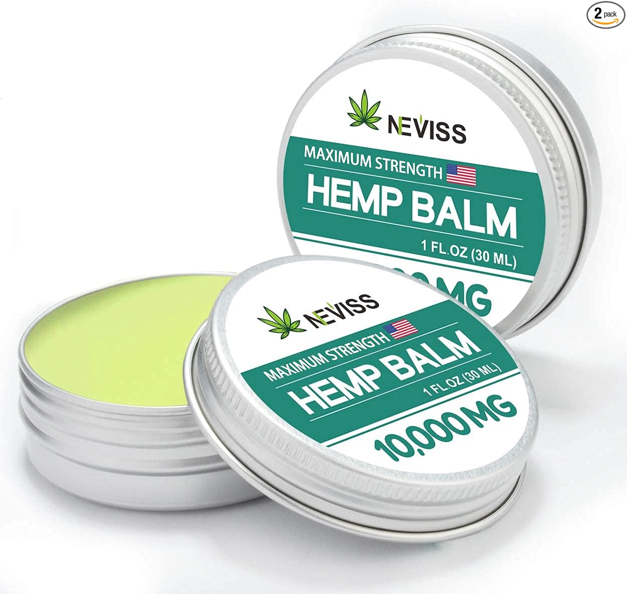 NEVISS (2 Pack) Organic Hémp Balm 10000 MG - 2 Fl Oz