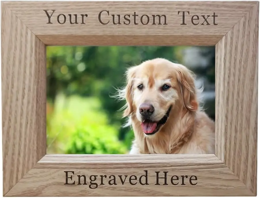 Personalized Wood Picture Frame, Custom Engraved Photo Frame, Customizable Both Vertically and Horizontally, Free Engraving