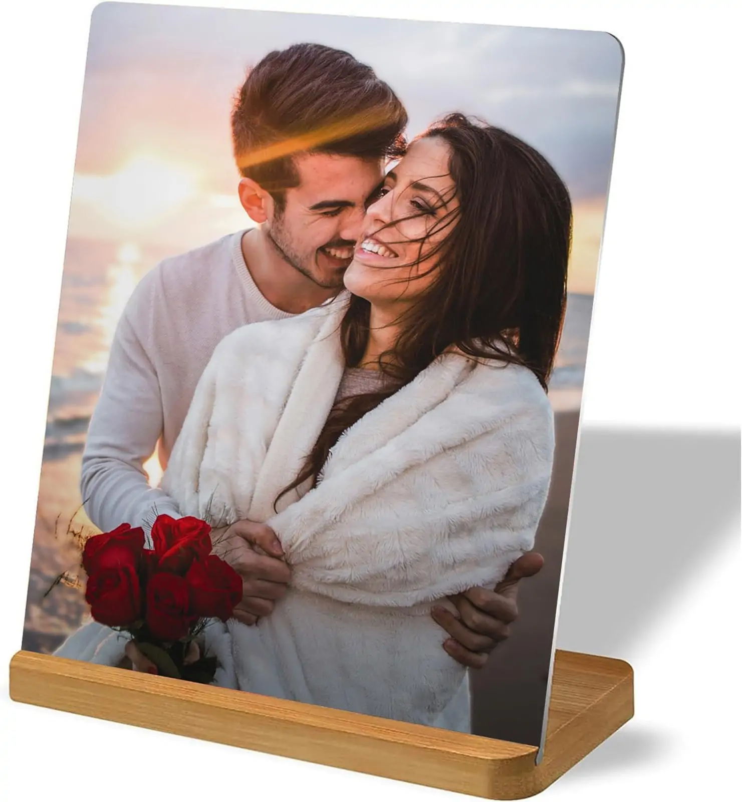 LOUISMIAA Custom Metal Picture Frame, Personalized Photo Prints with Easel, Customized Metal Collage Picture Frame Gift for Family, Lover,Friend, Wedding Gifts for Couple,Style A