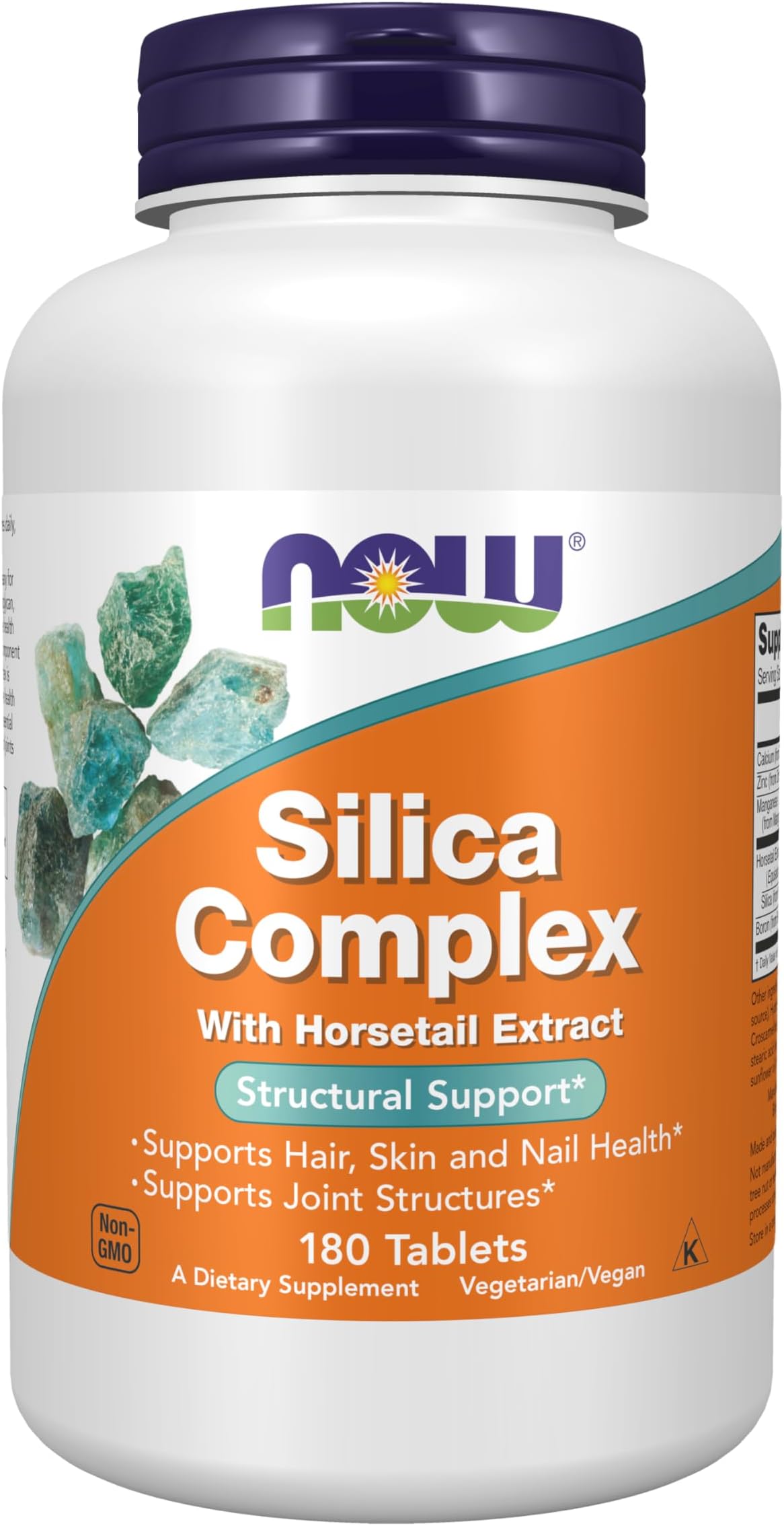 NOW Foods Supplements, Silica Complex with Horsetail Extract, Supports Hair, Skin and Nail Health*, Structural Support*, 180 Tablets