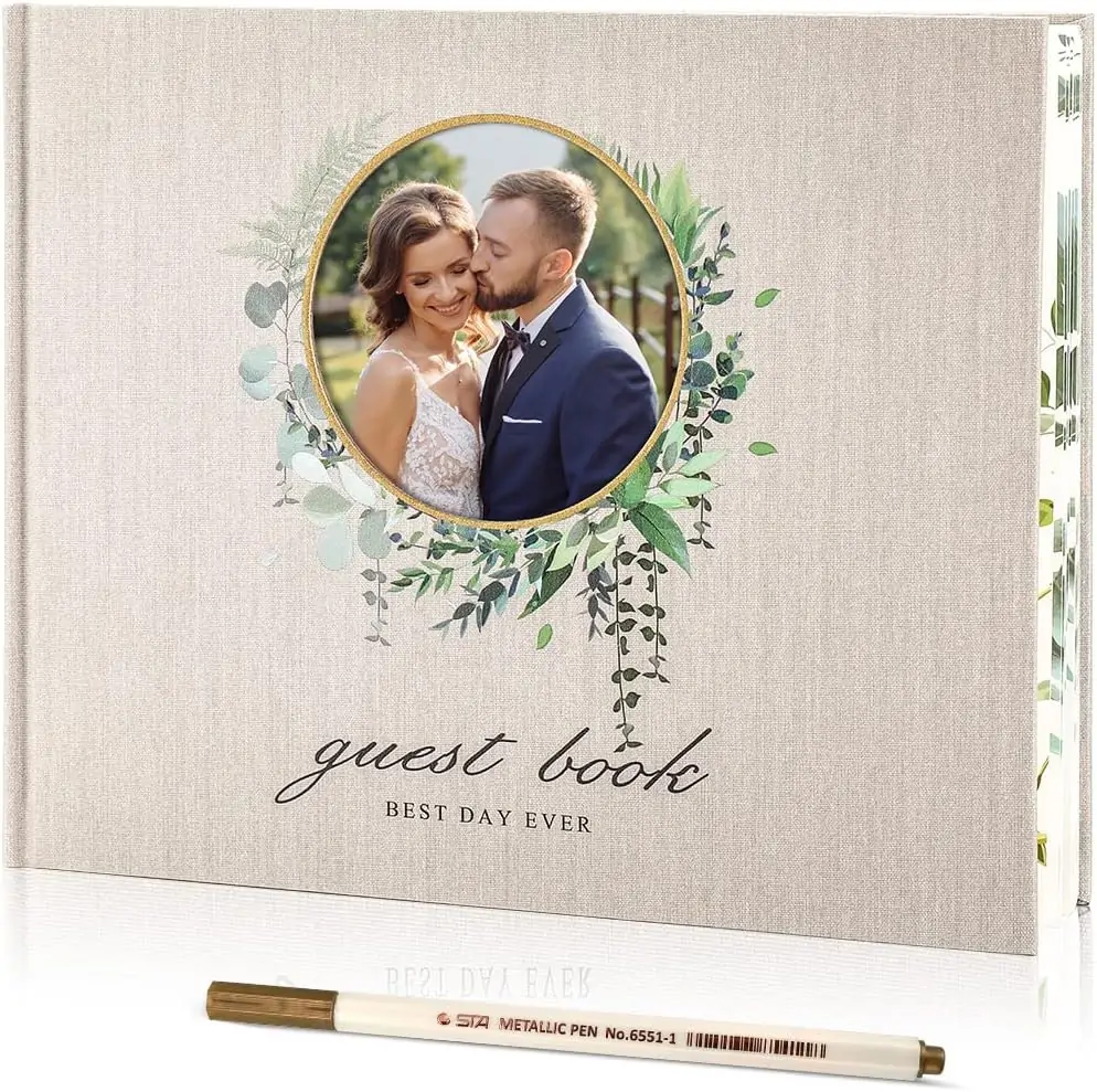 Wedding Guest Book，Guest Book Weddings Reception，Polaroid Guest Book for Wedding 100 Pages Paper Hardcover 8