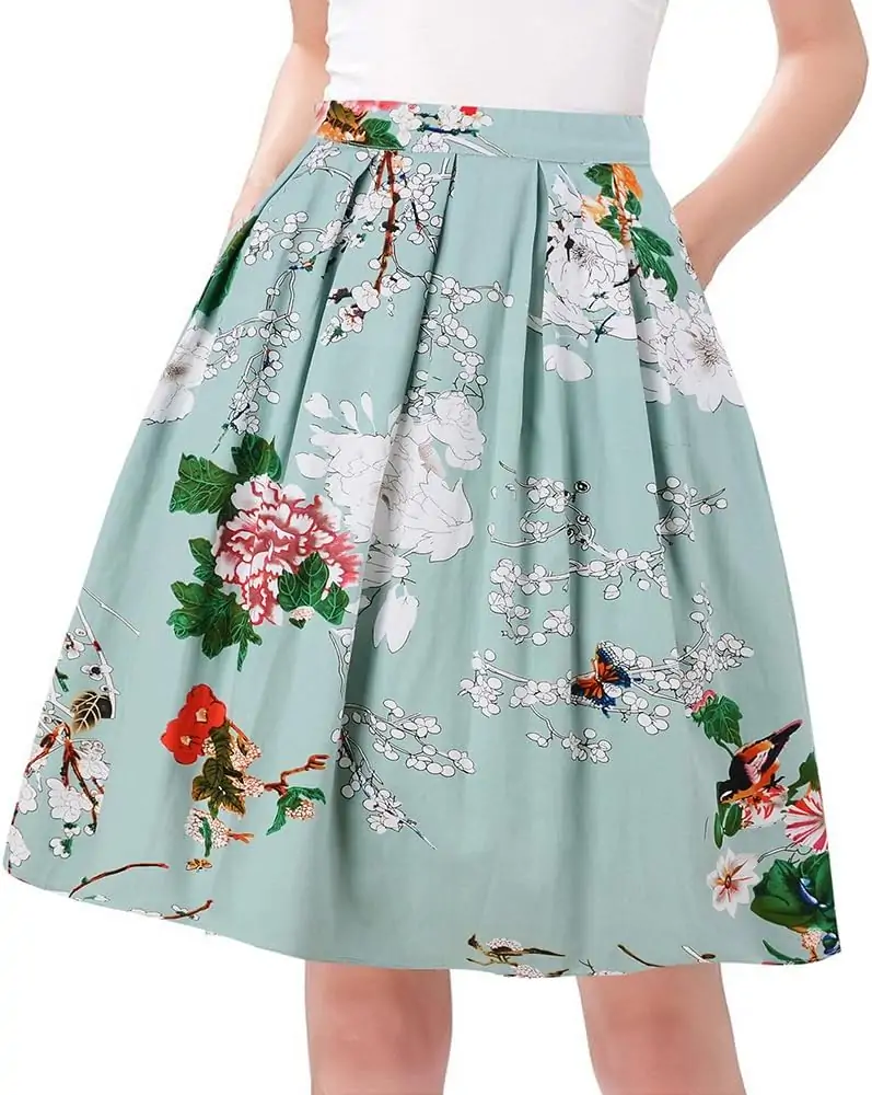 Taydey A-Line Pleated Vintage Skirts for Women