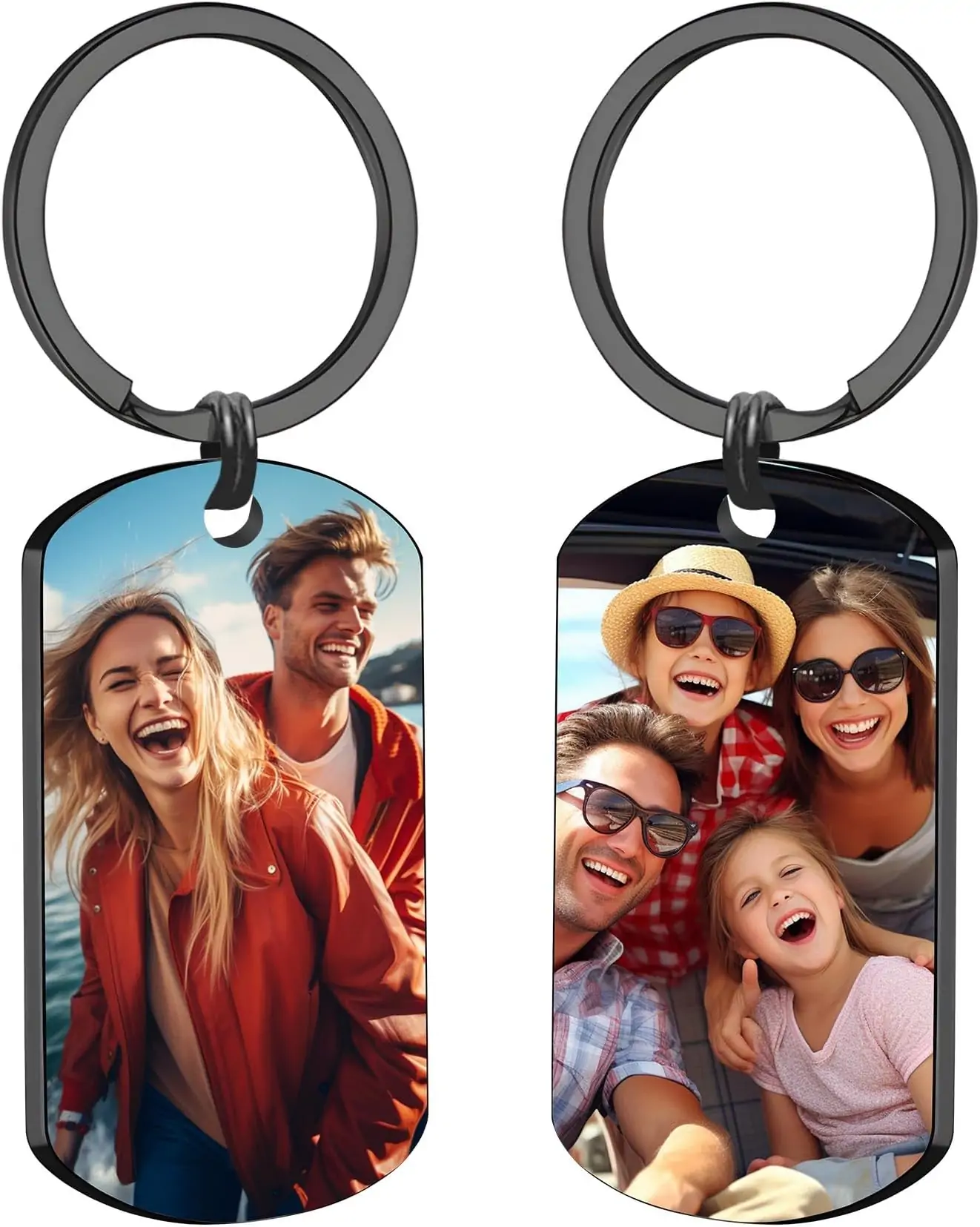 Custom Keychain, Engraved Photo Customized with Picture Personalized for Men Husband Wife Girlfriend Boyfriend Gift