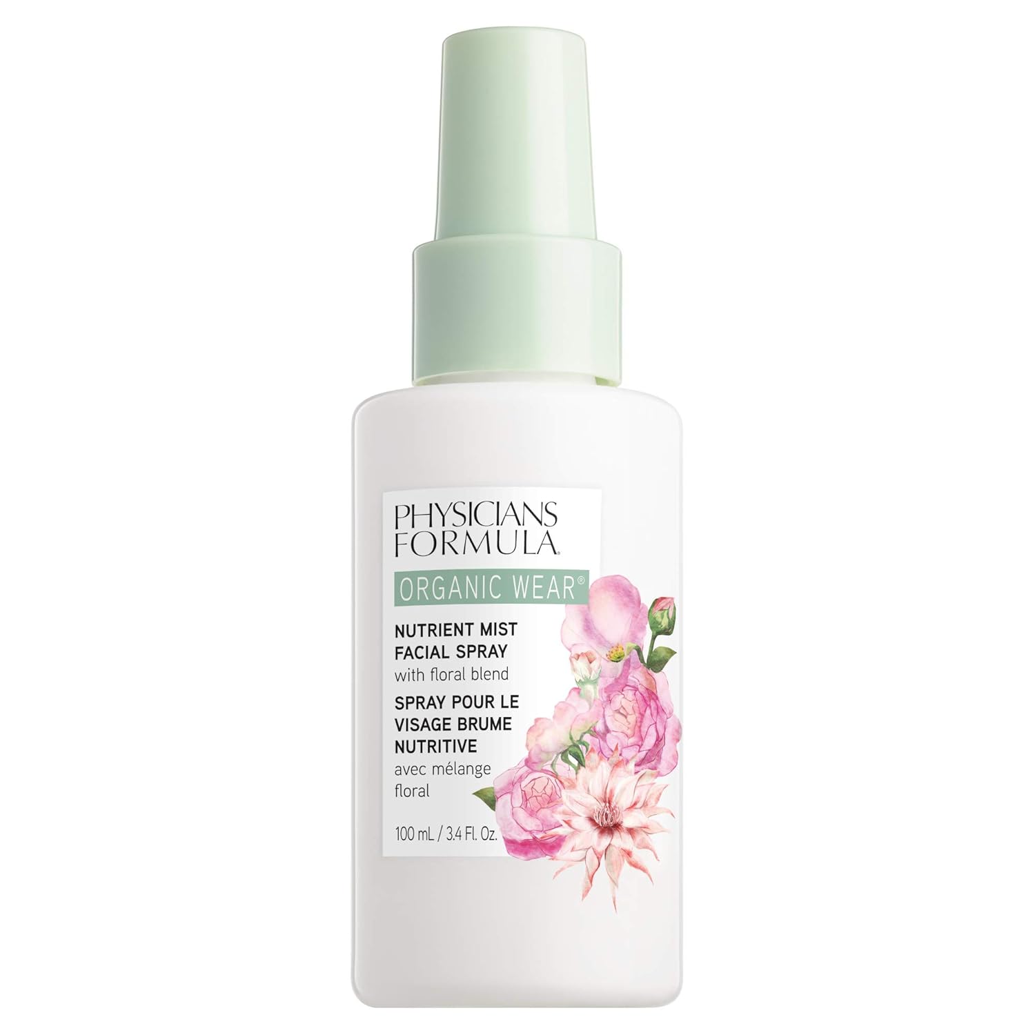 Physicians Formula Organic Wear Nutrient Mist Facial Spray, Botanical Infused, Dermatologist Approved, Vegan, Gluten Free, Tone, Balance, And Prep Skin