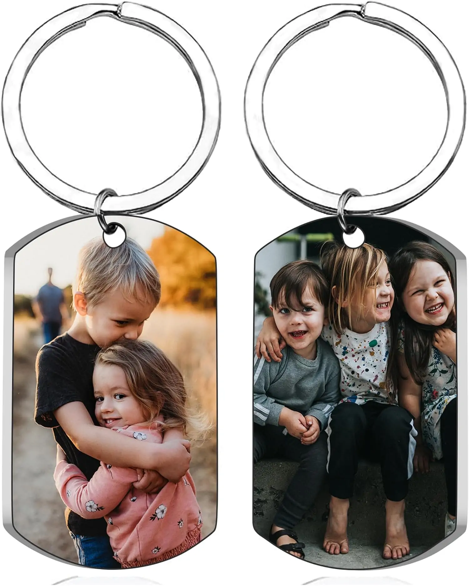 Personalized Double-sided Photo Text+Icons Keychain Drive Safe Boy Girlfriend Pet Memorial Anniversary Custom Keychain Gifts