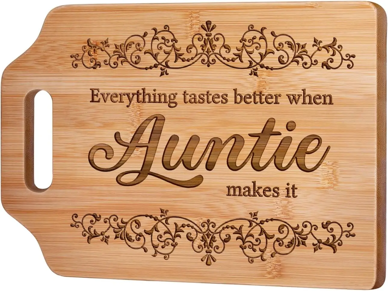 Auntie Gifts, Best Auntie Ever Gifts - Engraved Bamboo Cutting Board 12.3