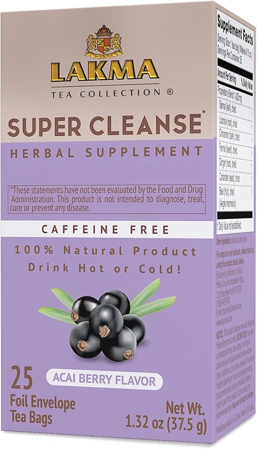 HYLEYS Lakma Super Cleanse Tea with Acai Berry - 25 Tea Bags