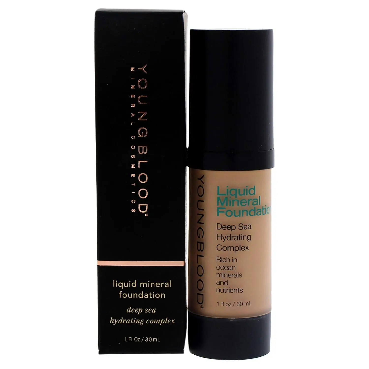 Youngblood Liquid Mineral Foundation, Pebble, 17 Shades, Vegan, Cruelty Free, Gluten-Free