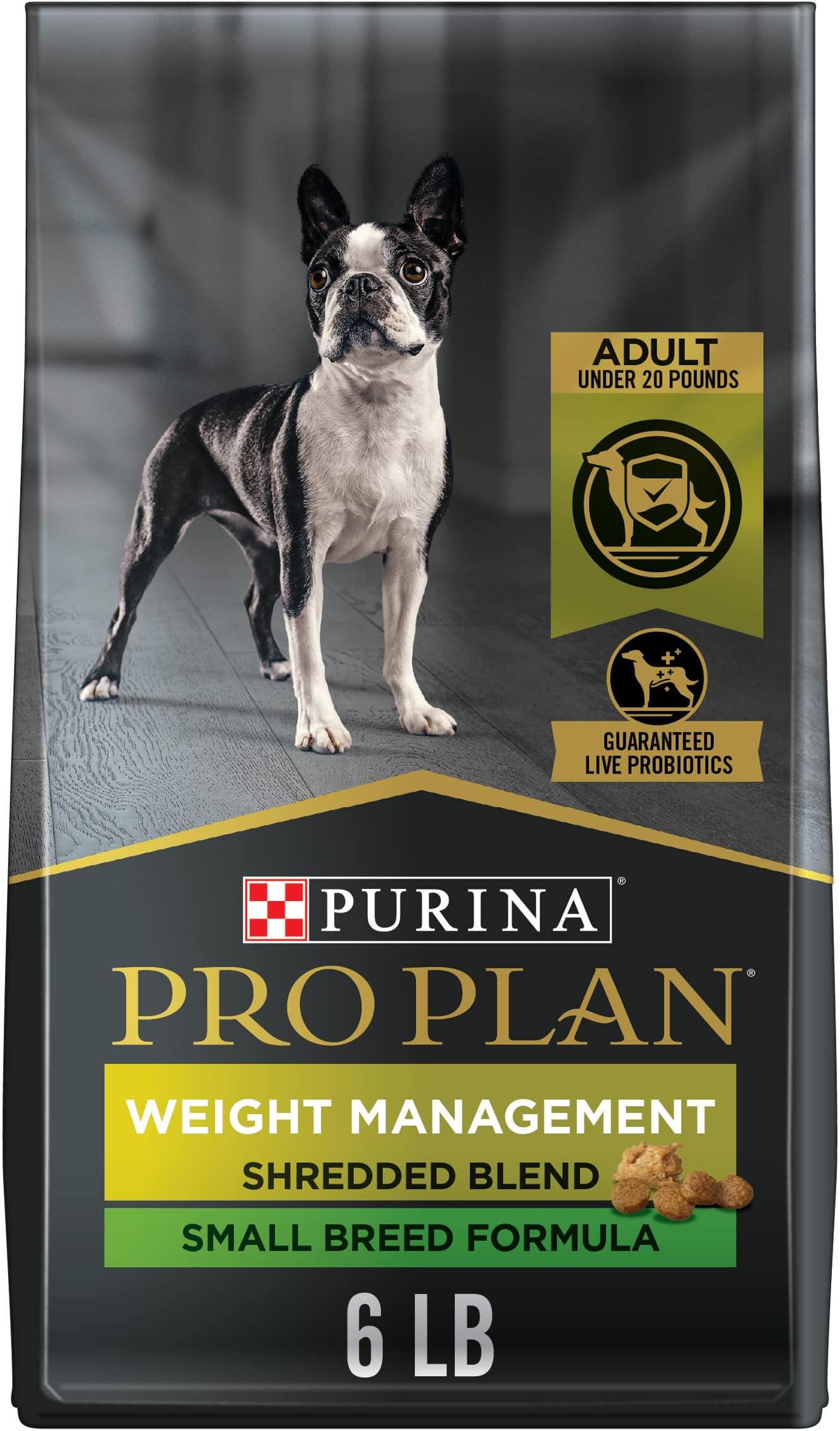 Purina Pro Plan Small Breed Weight Management Dry Dog Food, Shredded Blend Chicken and Rice Formula - 6 lb. Bag