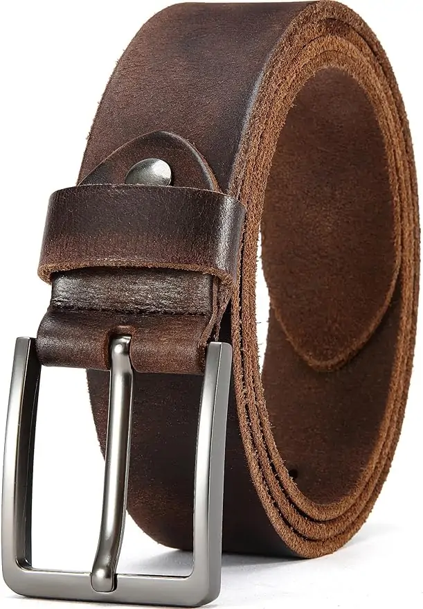 DOOPAI Men's Genuine Leather Casual Belt -Full Grain Leather Belt for Men- 1.5