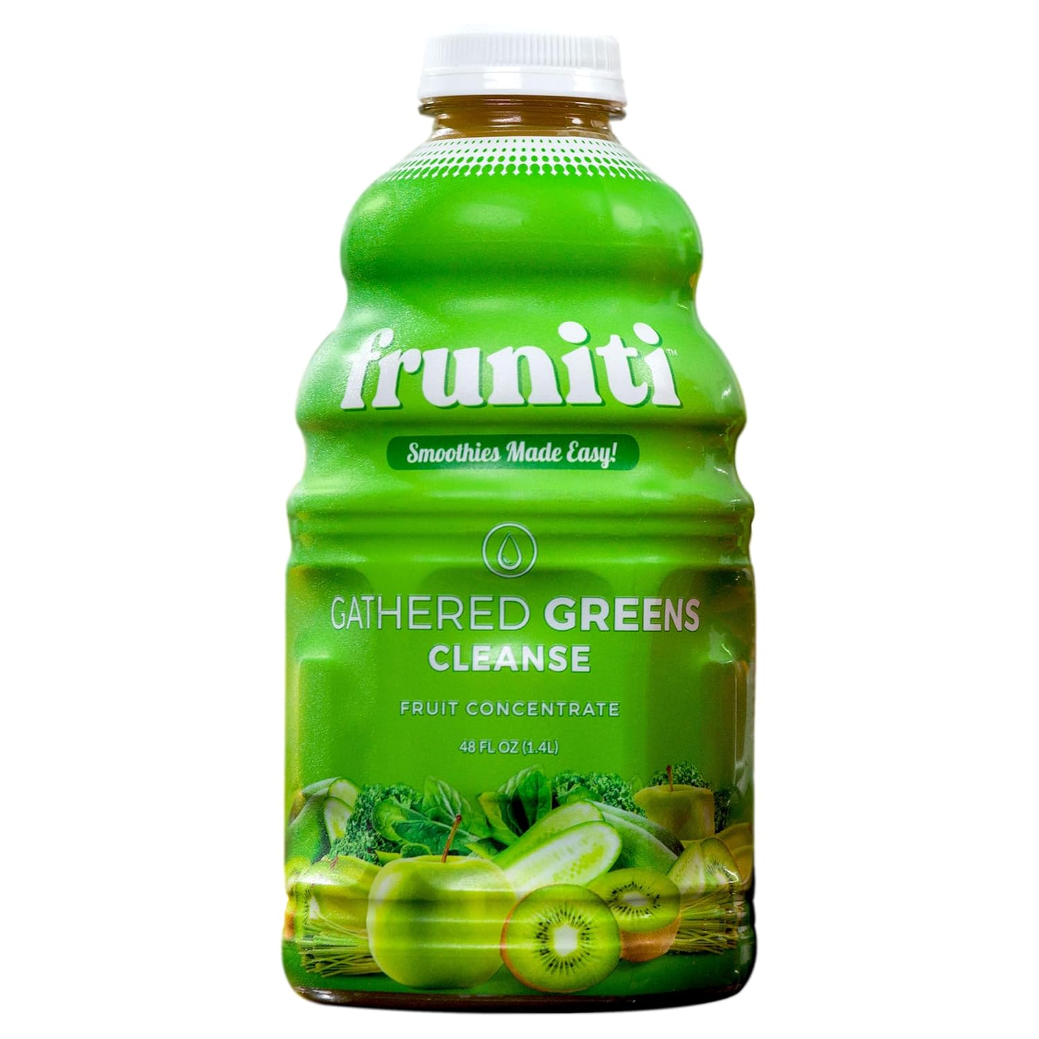 Fruniti Super Greens Smoothie Mix - Natural Cleanse + Detox - No Sugar Added - Fruit + Veggie Puree - Spirulina, Spinach, Kale, Cucumber, Lemongrass, Apple, Banana, Kiwi - Makes 24 Smoothies