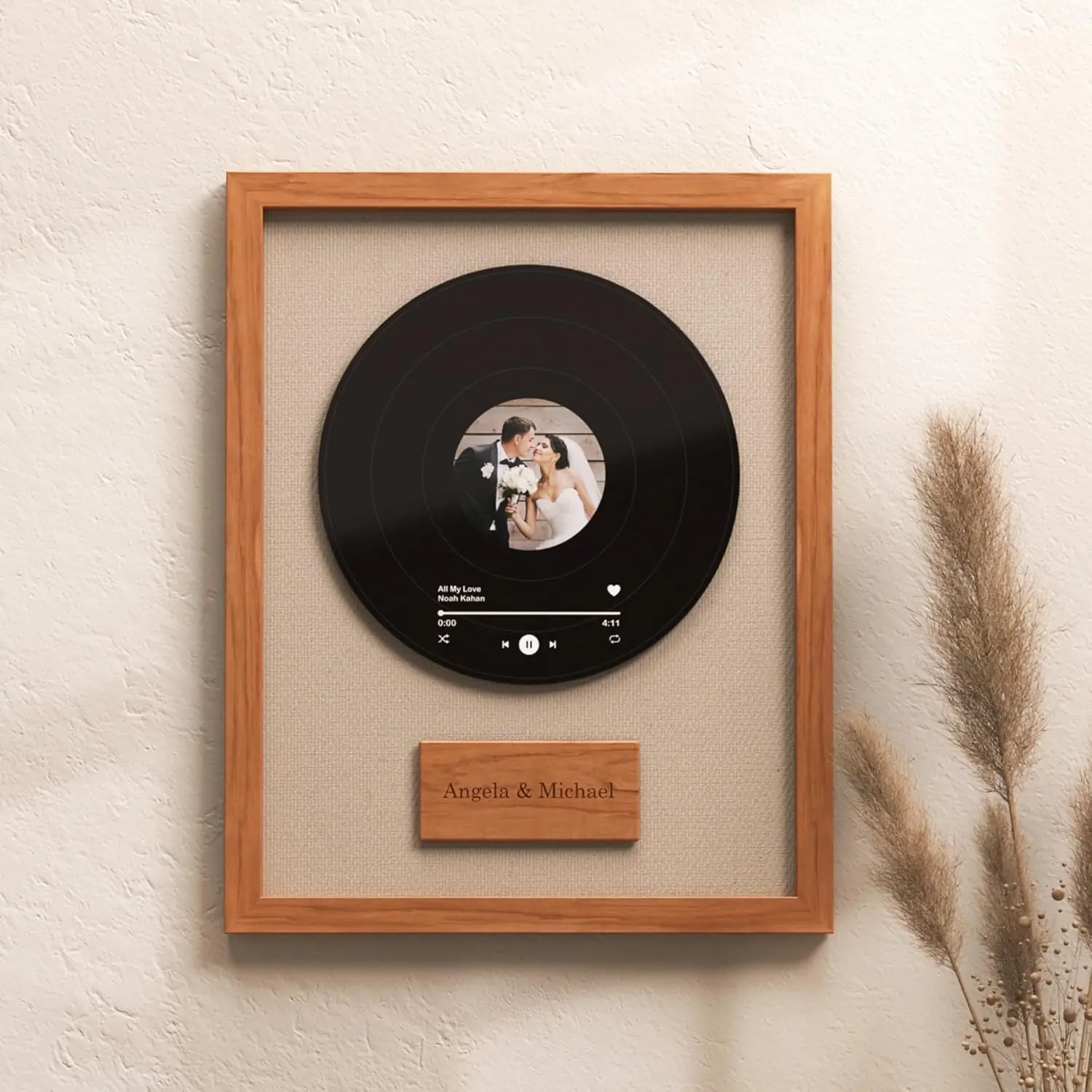 Personalized Record Wall Art | Custom Music Gift for Boyfriend, Husband, or Him | Unique Anniversary, Wedding, or Birthday Gift for Music Lovers