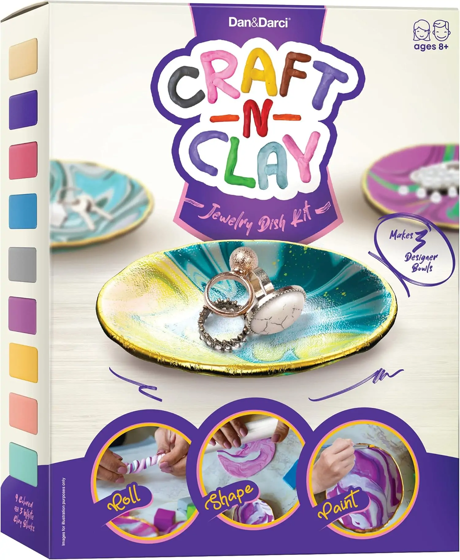 Craft 'n Clay - Jewelry Dish Making Kit for Kids Ages 8-14 Year Old - Best DIY Arts & Crafts Kits Easter Gifts - Creative Toys for Preteen & Teenagers Art Projects - Girl Birthday Gift Ideas